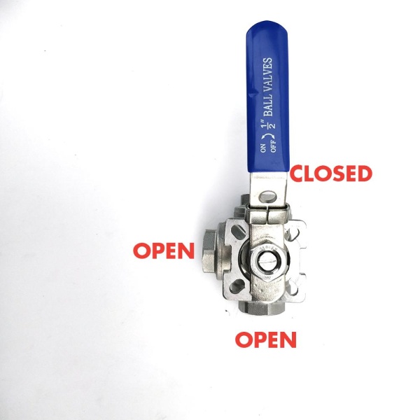 3-veis stengeventil med 1/2" BSP gjenger - Bilde 2