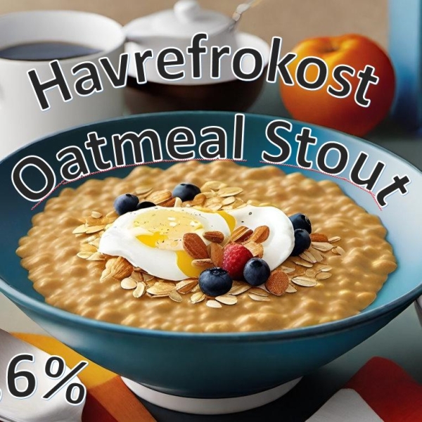 Havrefrokost – Oatmeal Stout Allgrain, 25 liter