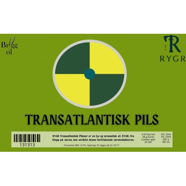 Transatlantisk Pils, Allgrain 25 liter - Bilde 2