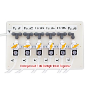 Monteringsbrett med 6 x Inline Regulator