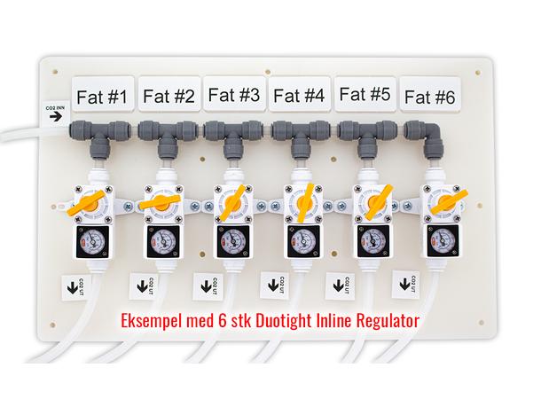 Monteringsbrett med 6 x Inline Regulator